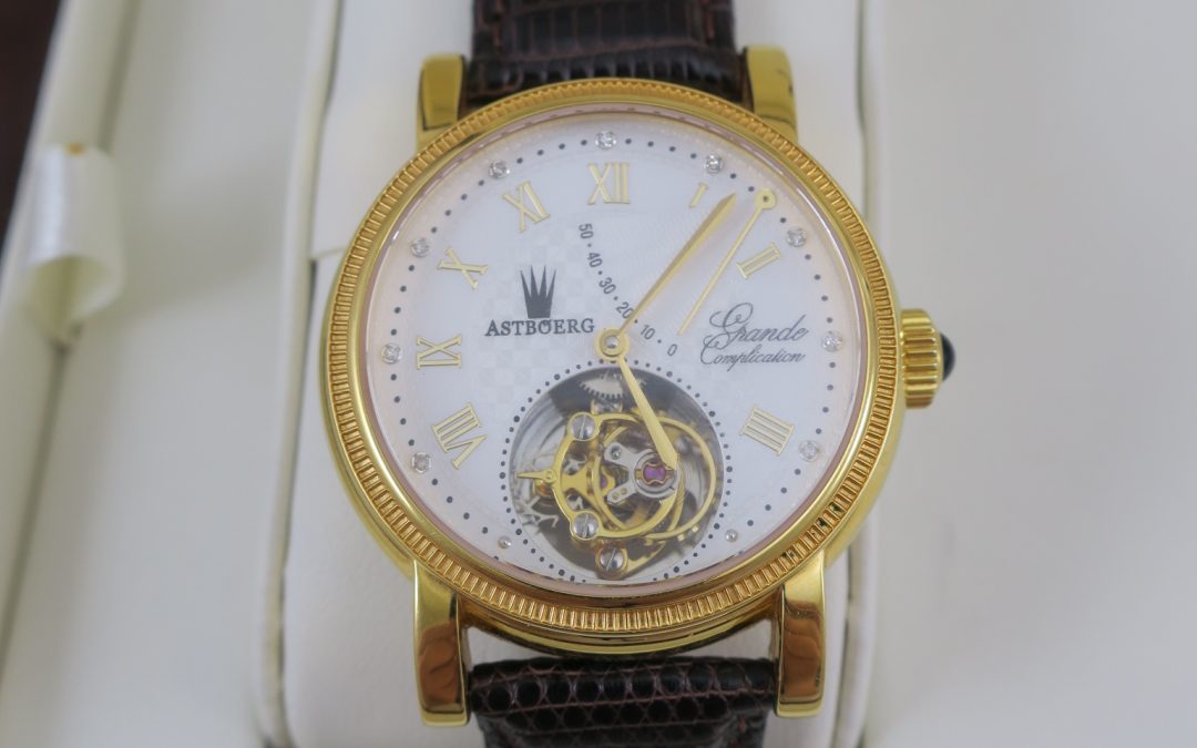 Astboerg Tourbillon Grande Complication Herren Armbanduhr Stahl vergoldet