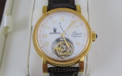 Astboerg Tourbillon Grande Complication Herren Armbanduhr Stahl vergoldet