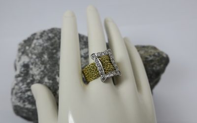 Brillant Ring / Damenring 750 /18k Gold 0,61 ct Brillanten Gürtel Schließe