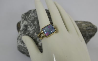 Vintage Opal Ring / Damenring 585 / 14k Gold – RG 53,5 – opal ring gold