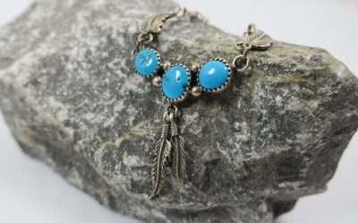 Vintage Halskette / Kette / Collier Navajo 925 Silber & Türkise Navajo Indianer Schmuck RB Sterling Robert Becenti
