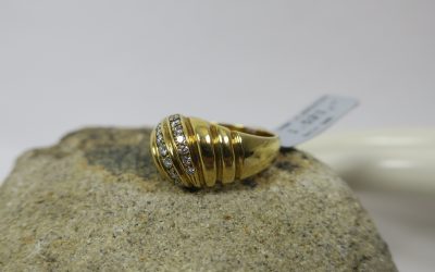 Brillantring / Ring / Damenring 14 Brillanten 0,21ct – 585 / 14K Gold / Gelbgold Handarbeit