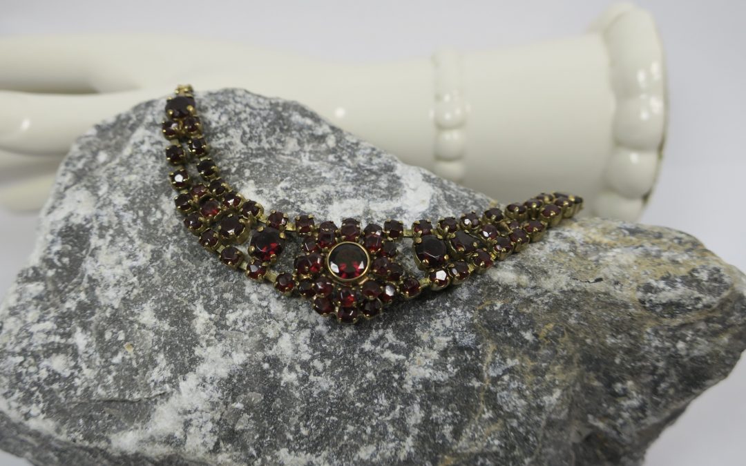 Granat Halskette / Kette / Collier 333 / 8K Gold – L.44,5 cm