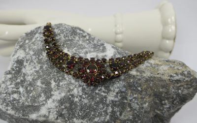 Granat Halskette / Kette / Collier 333 / 8K Gold – L.44,5 cm