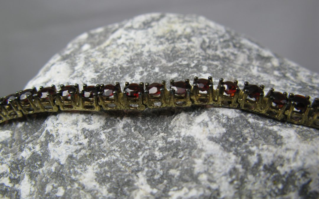 Vintage Granatarmband Granat Armband 333 / 8K Gold / Gelbgold – Handarbeit