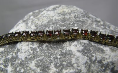 Vintage Granatarmband Granat Armband 333 / 8K Gold / Gelbgold – Handarbeit