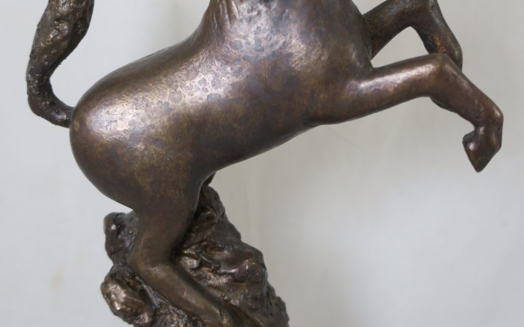 Koch Nina *1961 Bronze Figur / Skulptur steigendes Pferd Westfälischer Friedenspreis