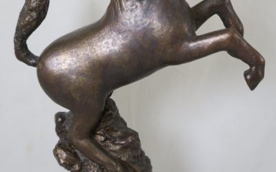 Koch Nina *1961 Bronze Figur / Skulptur steigendes Pferd Westfälischer Friedenspreis
