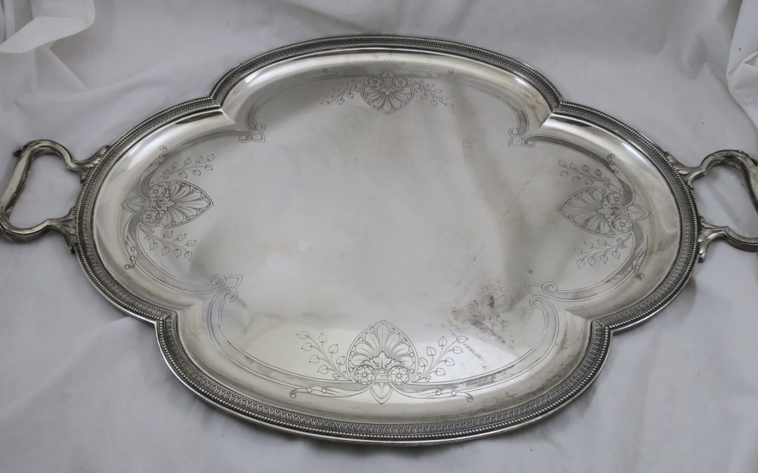 Großes 950 er Silber Tablett Edmond Tetard, Paris / Frankreich 1880-1903