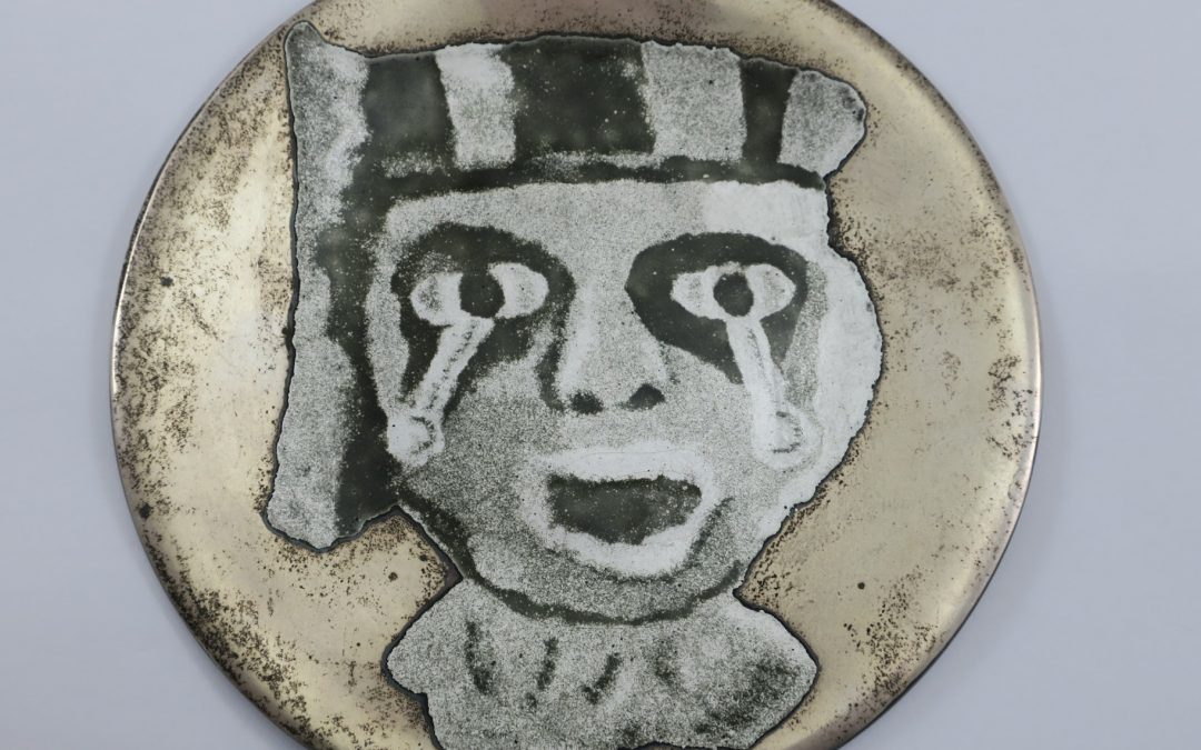 Bildteller / Teller – Sterling Silber & Email – Weinender Clown – Sammelteller