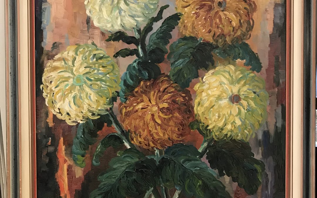 Pick Michael großes Gemälde Blumen / Chrysanthemen