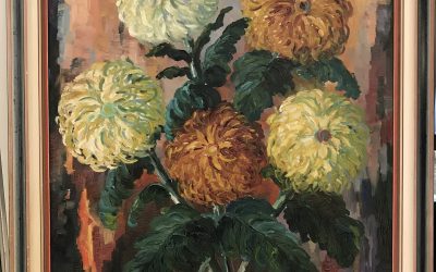 Pick Michael großes Gemälde Blumen / Chrysanthemen