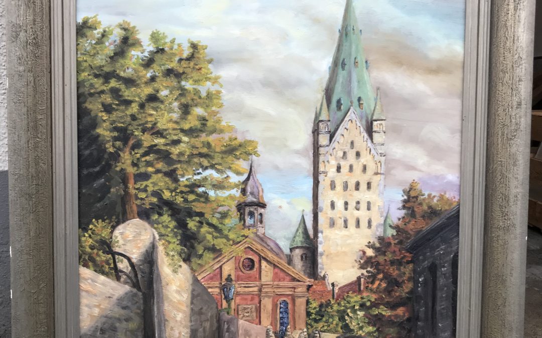 Gemälde Paderborn Dom / Alexiuskapelle Signiert F.W.