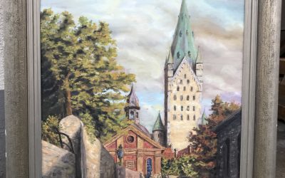 Gemälde Paderborn Dom / Alexiuskapelle Signiert F.W.