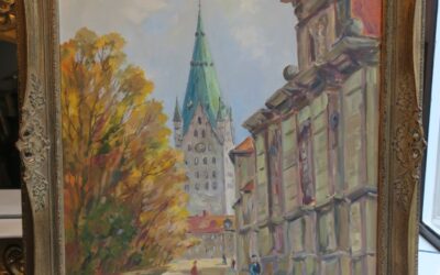 Gemälde Paderborn Blick auf den Paderborner Dom Michaelskloster