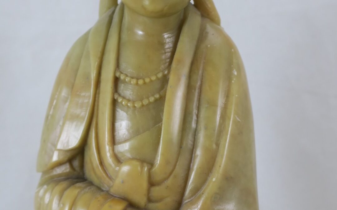Guanyin Figur / Skulptur Speckstein Schntzerei China 1.H.20.Jh.
