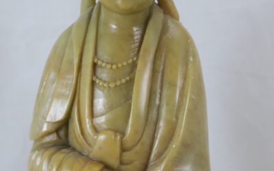 Guanyin Figur / Skulptur Speckstein Schntzerei China 1.H.20.Jh.