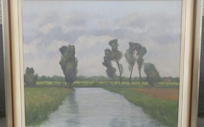 Lucas Georg 1893 – 1983 Gemälde Flusslandschaft mit Bäumen – Paderborn