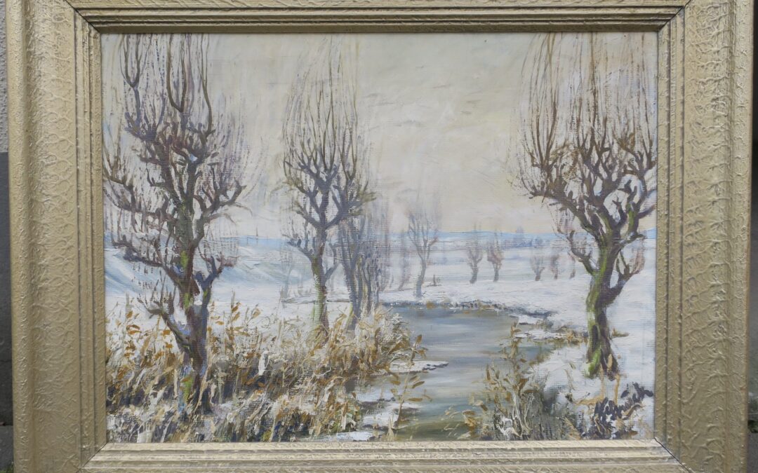 Struck Josef 1889–1963 Gemälde Winterlandschaft an der Lippe