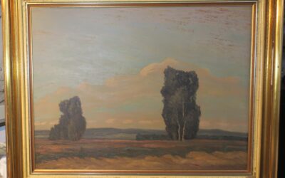 Lucas Georg 1893 – 1983 Gemälde Sennelandschaft mit Bäumen – Paderborn / Senne