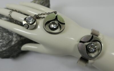 Vintage Schmuckset Karl Laine Finnland 925 Silber Ring Armreif Anhänger