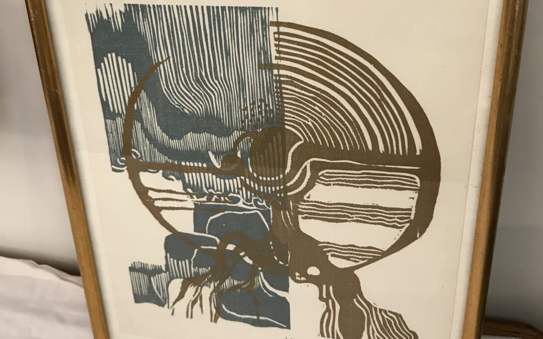 Ingrid Moll Horstmann *1936 Grafik Holzschnitt Modern/ Astrakt 1972