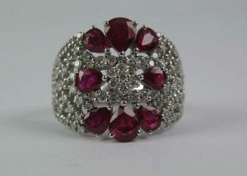 Rubin Diamant Ring / Damenring 750 / 18K Gold – 3,15 ct Rubine / 1,25 ct Diamanten