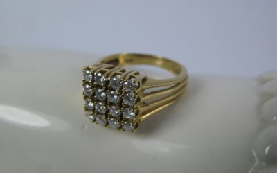Ring / Damenring 16 Brillanten 0,75ct – 585 / 14K Gold / Gelbgold – Brillantring
