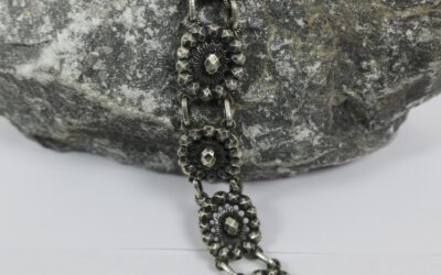 Vintage Armband 835 er Silber Modernist Hammerschlag Dekor
