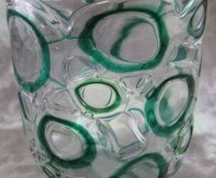 Ercole Barovier Murano Glas Vase Sidereo 1966 – Höhe 17 cm – 990 Gramm