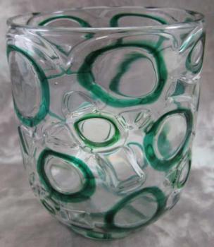 Ercole Barovier Murano Glas Vase Sidereo 1966 – Höhe 17 cm – 990 Gramm