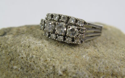 Ring / Damenring 17 Brillanten 0,5ct – 585 / 14K Gold / Weißgold – Brillantring