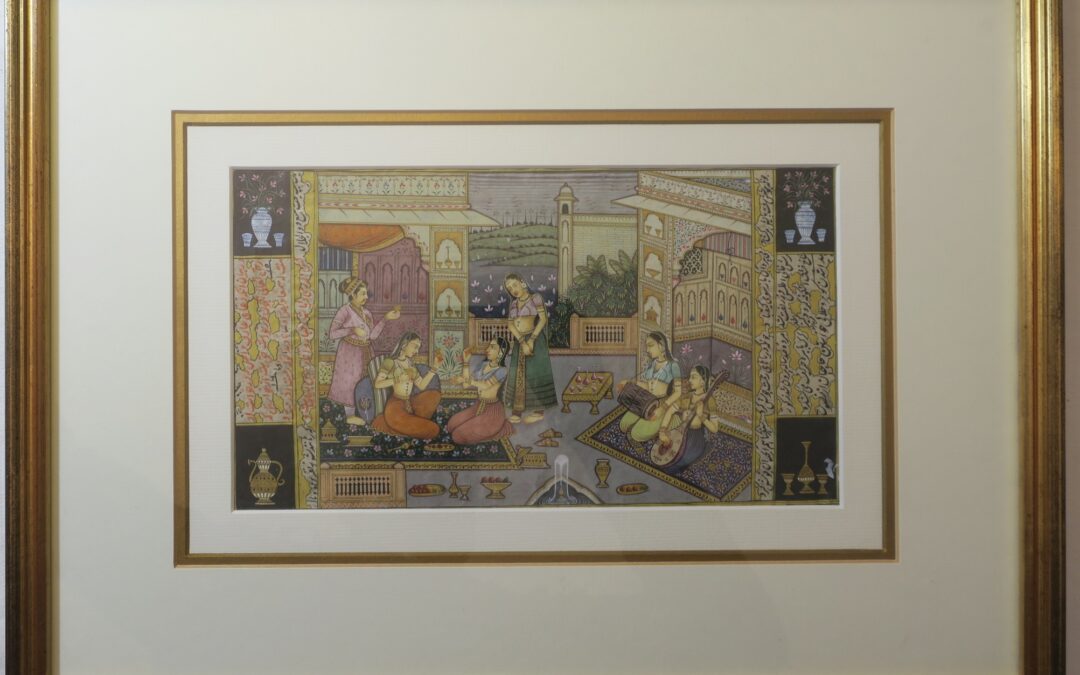 Miniaturmalerei Harem / Haremsszene Gouache Persien 19./20. Jh.