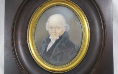 Gemälde Miniatur Malerei Portrait Mann / Gentleman England 19 Jh. / Miniaturist