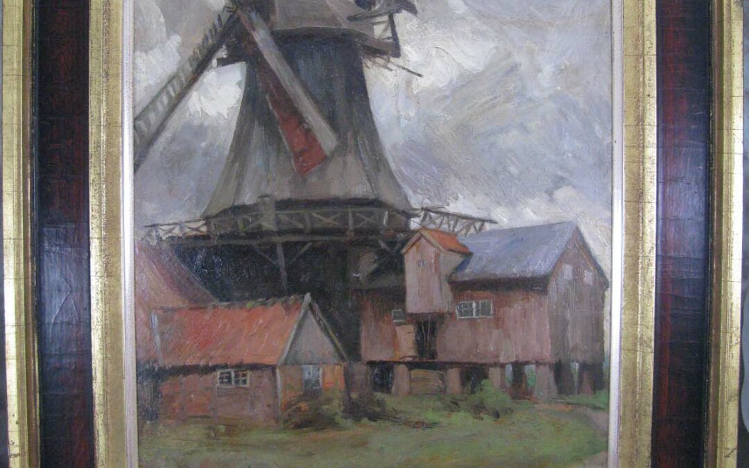 Heller Oskar 1870-1938 Gemälde Häuser / Windmühle 1902