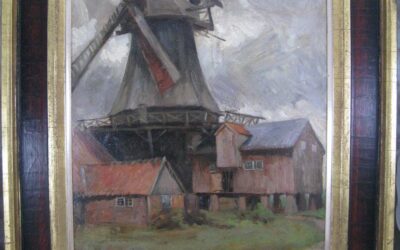 Heller Oskar 1870-1938 Gemälde Häuser / Windmühle 1902