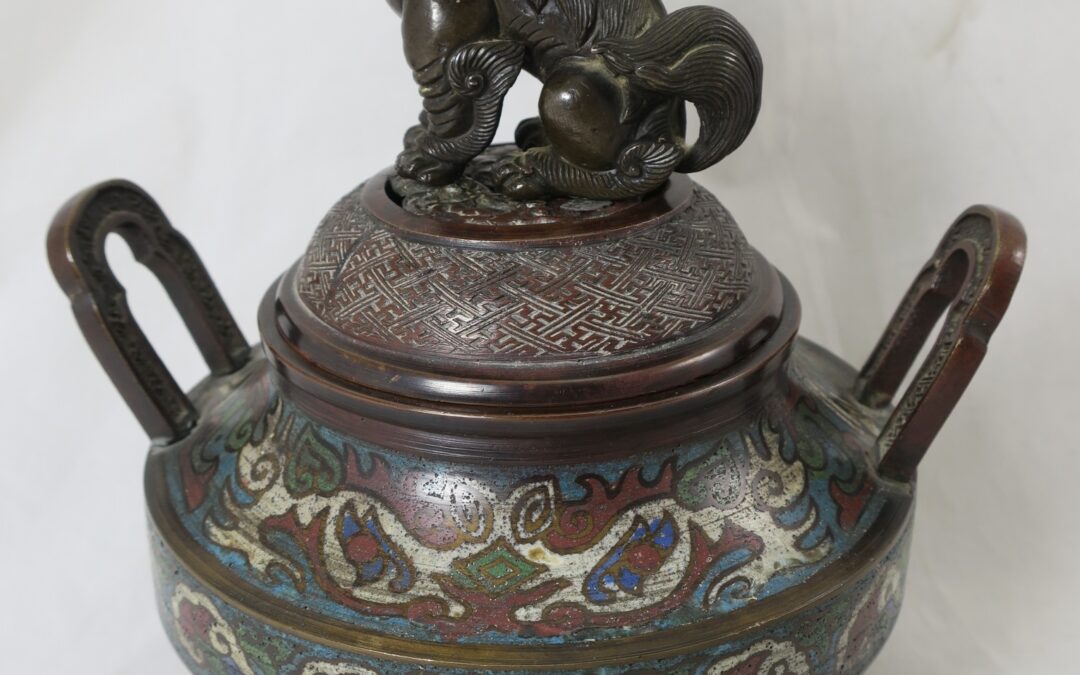 Bronze Räuchergefäß China ~ 1850/60 Fo Hund Siegelmarke Asiatika Weihrauchgefäß