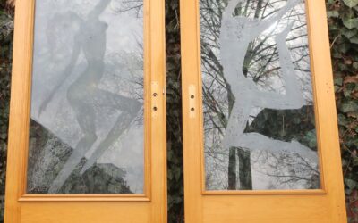 Josefthomas „Joto“ Brinkschröder 2x Glas Relief / Scheibe Akt / Frau / Mädchen Kunstobjekt Paderborn