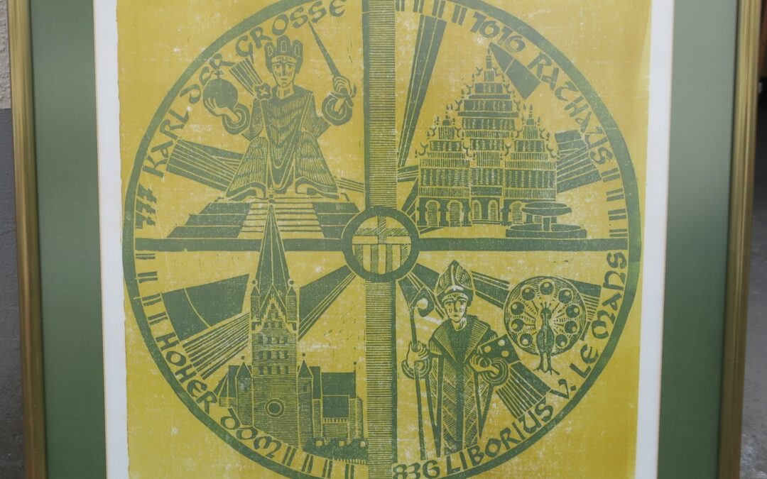 Ingrid Moll Horstmann *1936 Grafik Holzschnitt Paderborn 1977