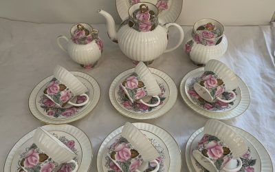 Lomonosov Porzellan Tee Service Pink Roses 6 Personen