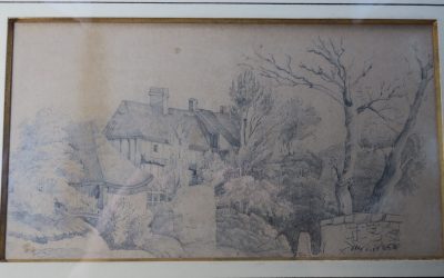 August Bedrich Piepenhagen 1791-1868 Landschaft mit Haus und Bäumen Bleistift