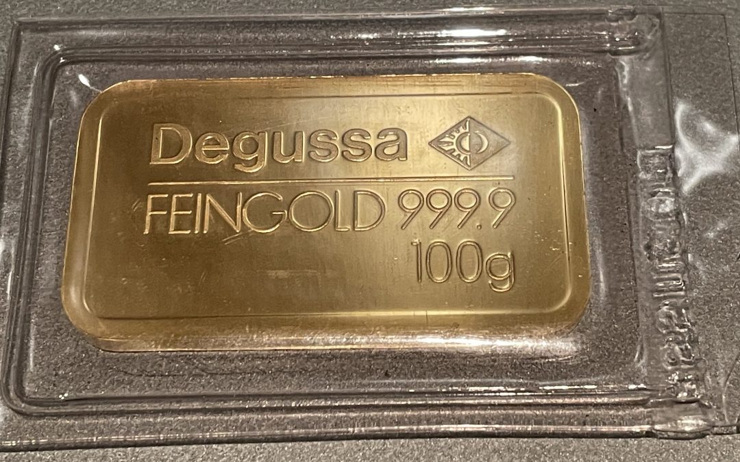 100 Gramm Degussa Feingold Barren / Goldbarren