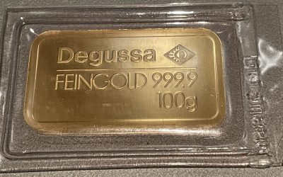 100 Gramm Degussa Feingold Barren / Goldbarren