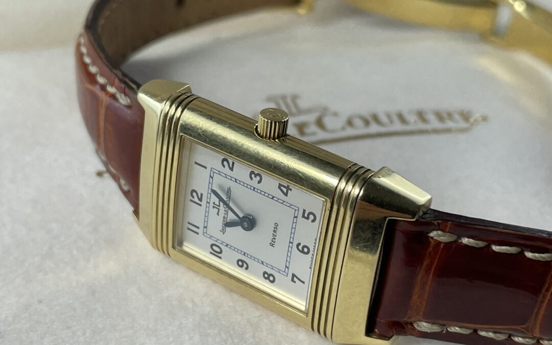 Jaeger – LeCoultre Reverso 18K / 0,750 Gold Damen Armbanduhr / Uhr