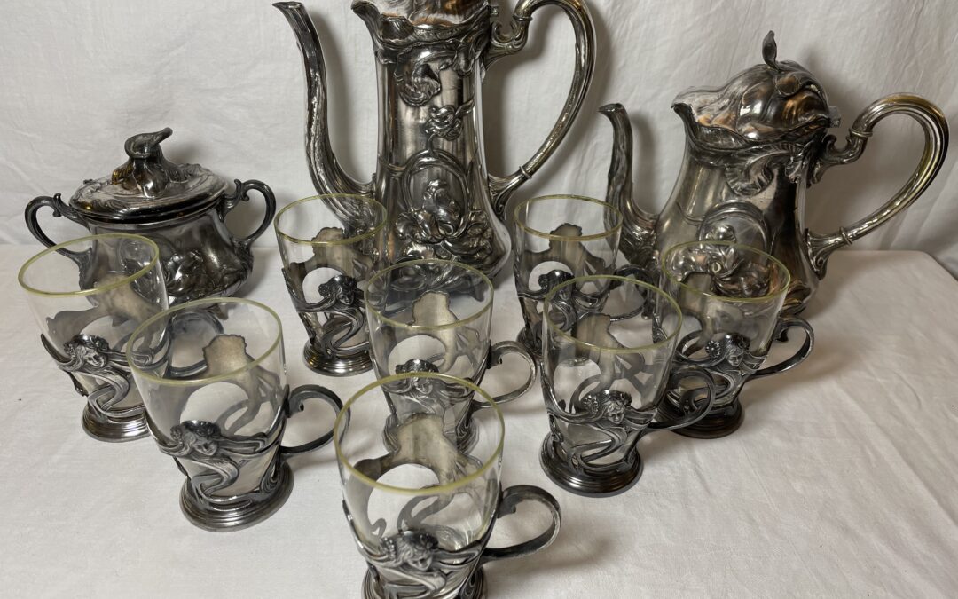 Theodor Radivon Bukarest 8x Teeglas Kaffee Tee Kanne Art Nouveau