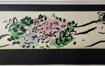 Marc Chagall Farblithographie weiblicher Akt mit Blumenstrauß 1952