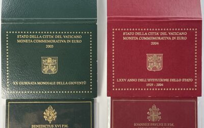 2x 2 Euro Gedenkmünze Münze Vatikan 2004 Gründung Vatikanstadt / 2005 Weltjugendtag – Blister