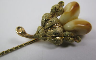 Grandel Schmuck Krawattennadel 585 /14kt Gold Eichenblätter / Eichenlaub Grandl