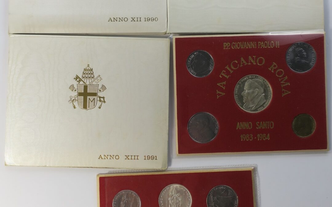 Vatikan 5x KMS Kursmünzensatz 1977 / 1979 / 1983-1984 / 1990 /1991 teils Silber
