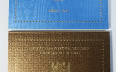 Vatikan 2011 + 2012 Kursmünzensatz Benedikt XVI KMS Klappfolder
